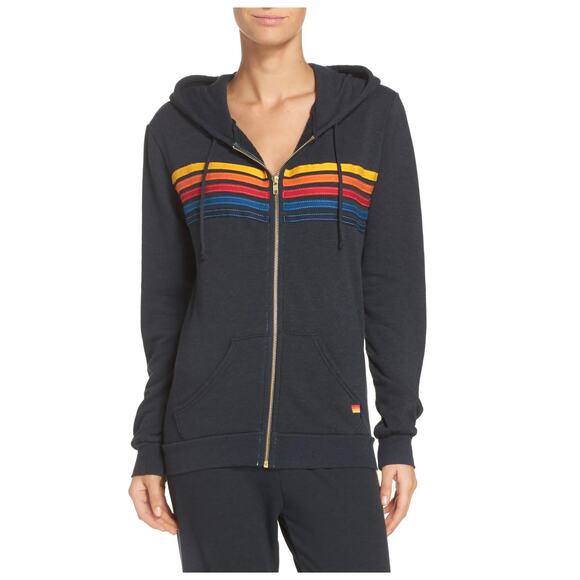 Aviator Nation 5-Stripe Zip Hoodie Size Large - Picture 14 of 14